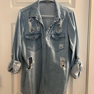 Charlotte Russe Light Blue Denim Top